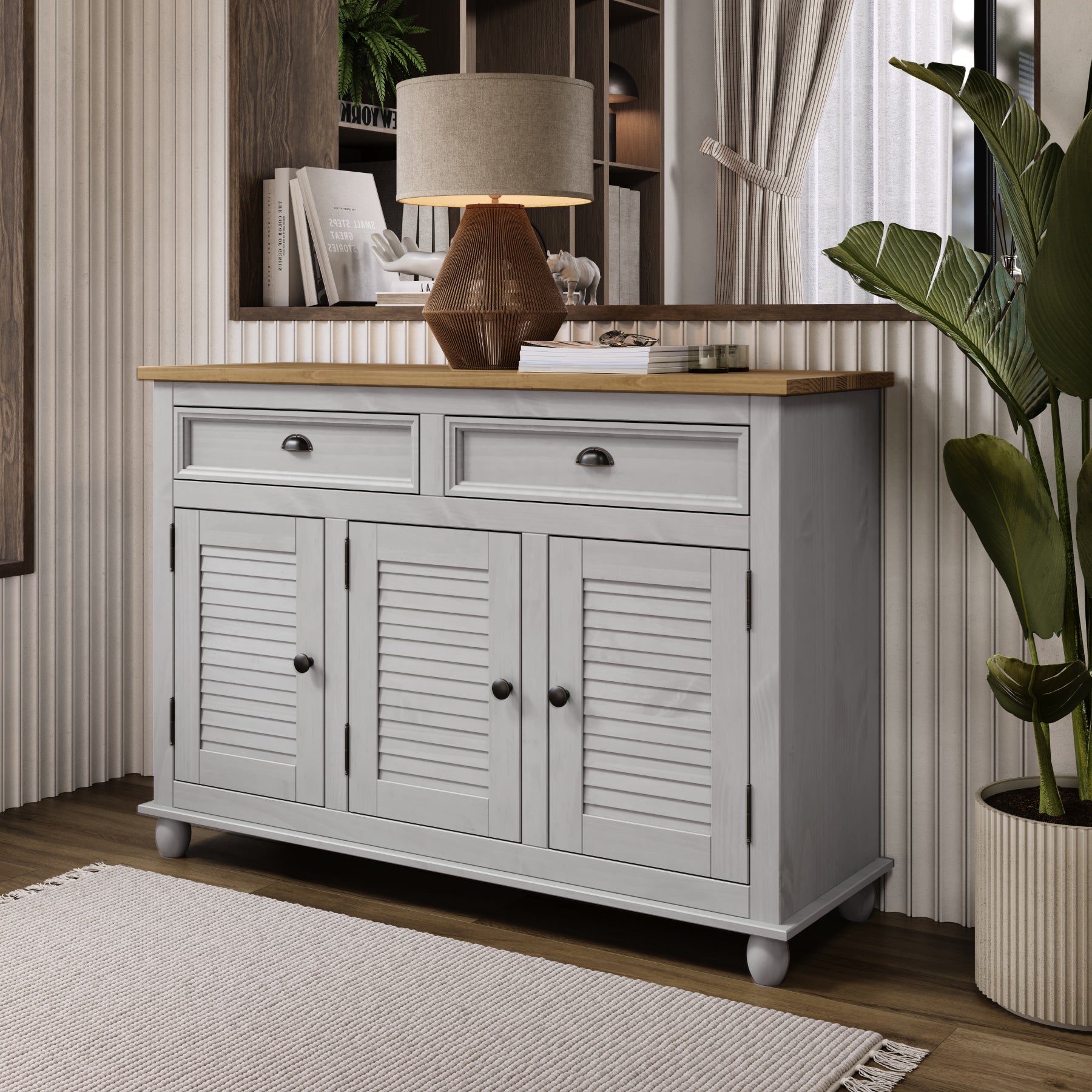 ★ジモティ割あり★  食器棚 グレー H180×D42×W105 クリーニング済み TK5407 Southlake Brownish Gray Extendable Dining Room Set From Home