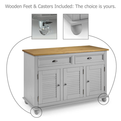 Sideboard / Kitchen Island Easy Assembly Corona Gray | Furniture Dash