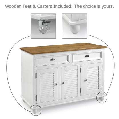 Sideboard / Kitchen Island Easy Assembly Corona Snow | Furniture Dash