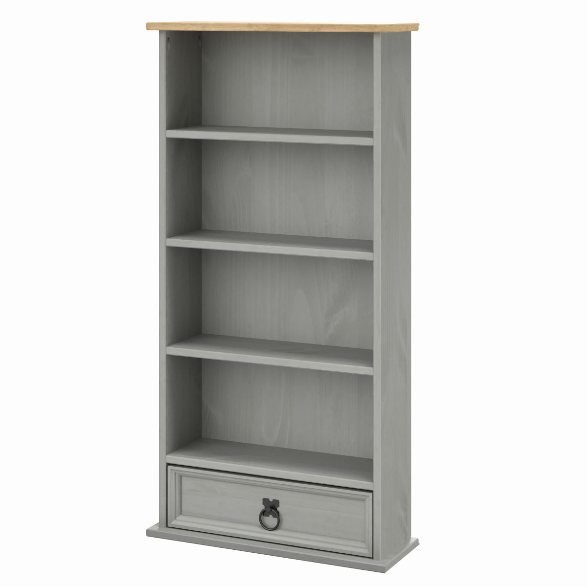 Wood Bookcase With 1 Drawer Corona Gray | Furniture Dash