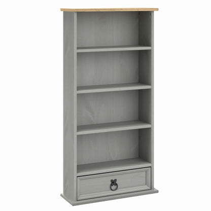 Wood Bookcase With 1 Drawer Corona Gray | Furniture Dash