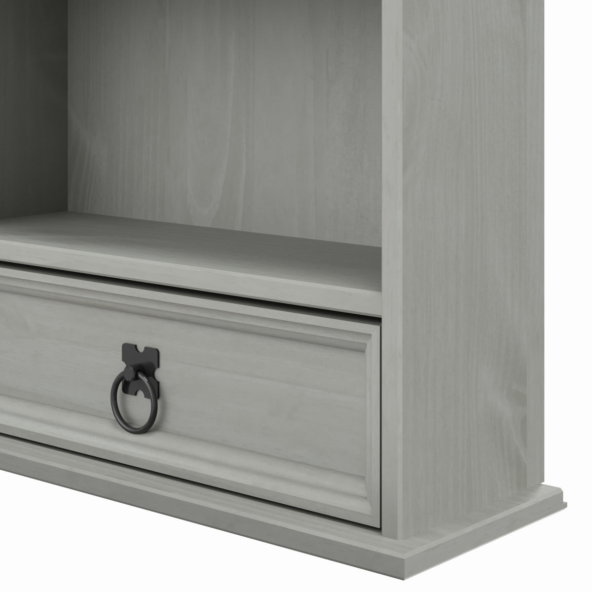 Wood Bookcase With 1 Drawer Corona Gray | Furniture Dash