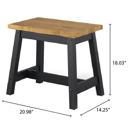 Wood Set of 2 Kitchen Stools Corona Black | Furniture Dash