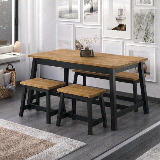 Wood Dining Table Corona Black | Furniture Dash