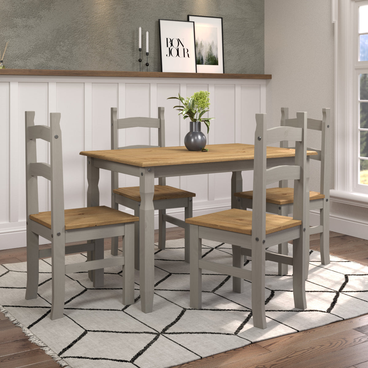 Solid Wood Dining Chair (Set of 2) Corona Gray | Furniture Dash