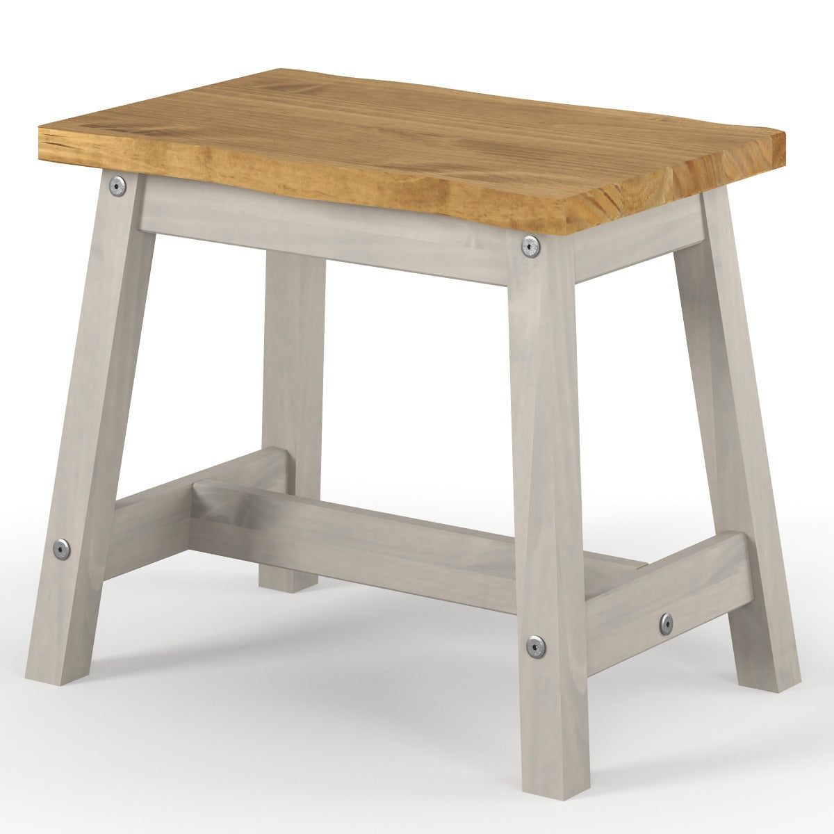 Wood Set of 2 Kitchen Stools Corona Gray | Furniture Dash