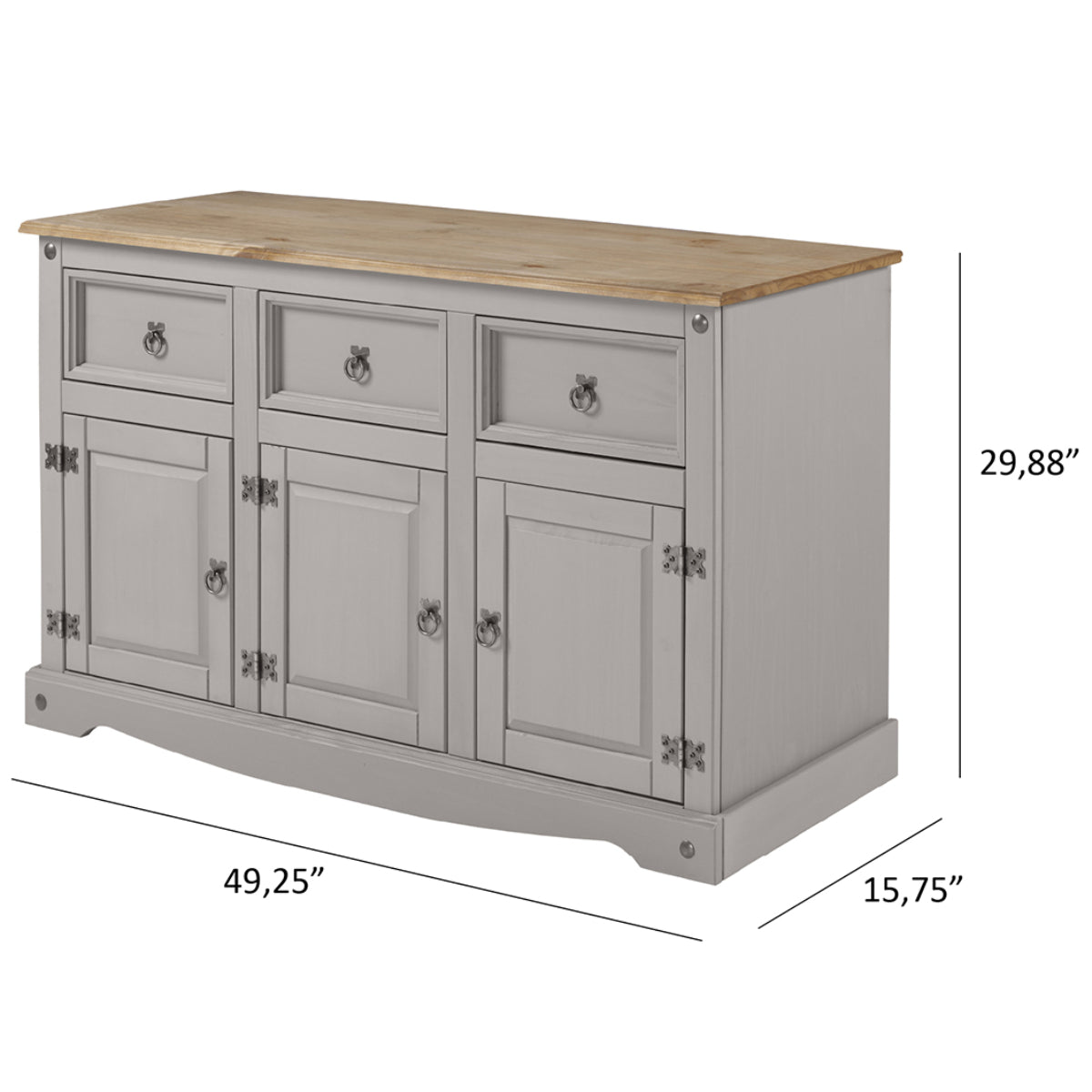 Wood Buffet Sideboard Corona Gray | Furniture Dash