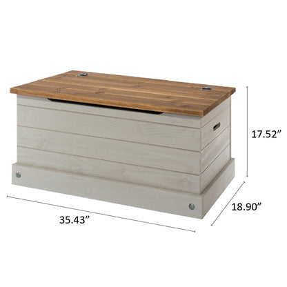 Wood Storage Trunk Ottoman Corona Gray | Furniture Dash