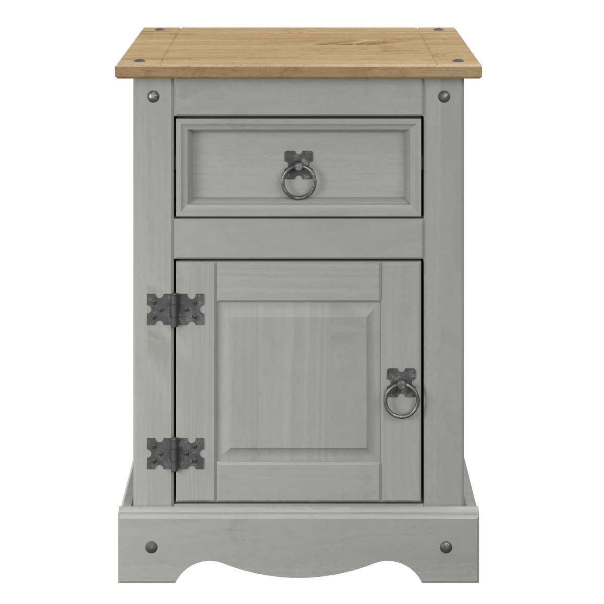 Wood Nightstand 1 Door 1 Drawer Corona Gray | Furniture Dash