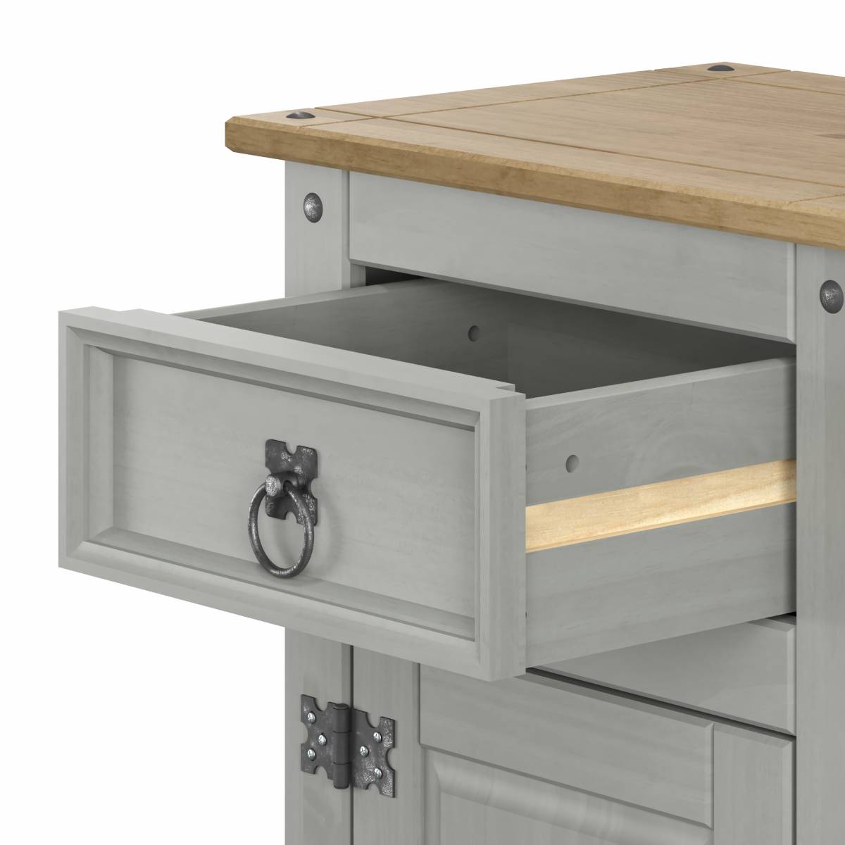 Wood Nightstand 1 Door 1 Drawer Corona Gray | Furniture Dash