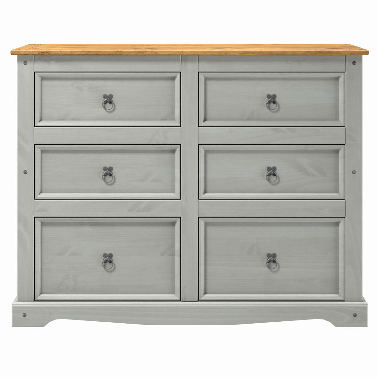 Wood Dresser 3+3 Drawers Chest Corona Gray | Furniture Dash