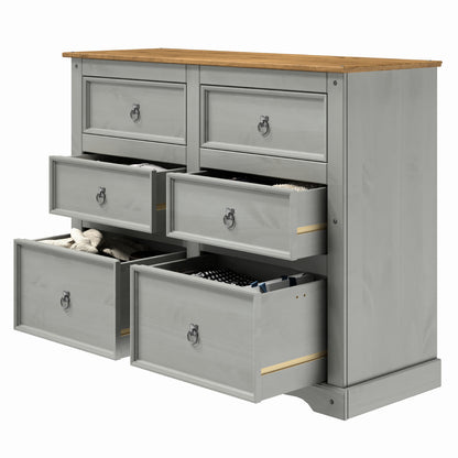 Wood Dresser 3+3 Drawers Chest Corona Gray | Furniture Dash