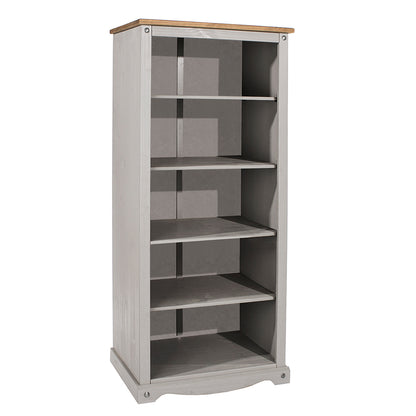 Wood Bookcase 5 Shelf Corona Gray | Furniture Dash