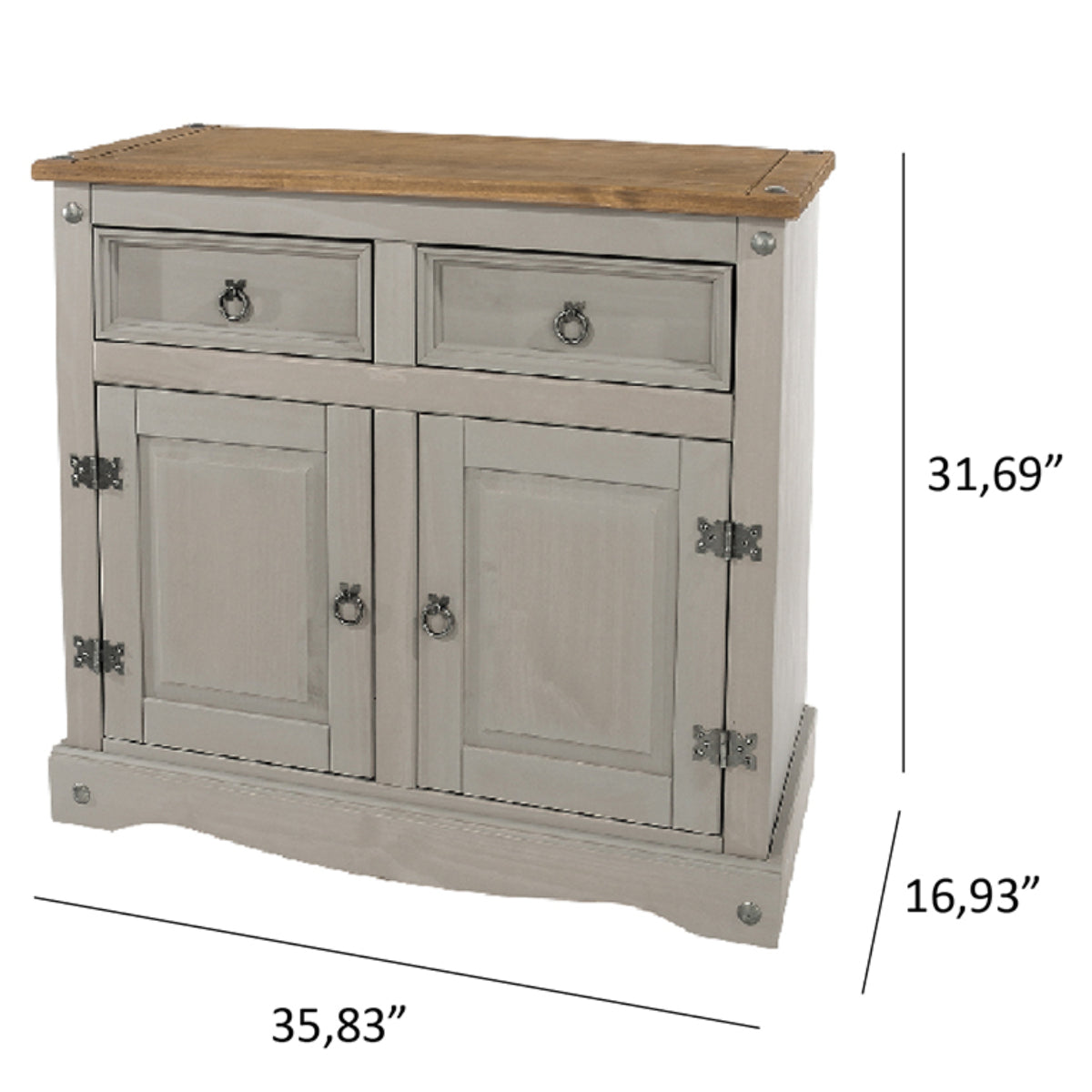 Wood Buffet Sideboard Corona Gray | Furniture Dash