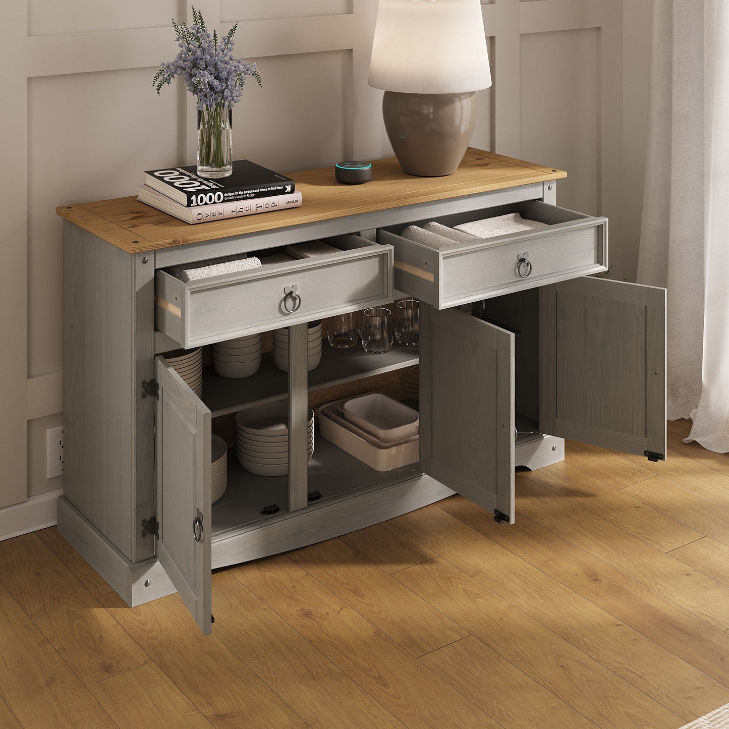 Wood Buffet Sideboard Corona Gray | Furniture Dash