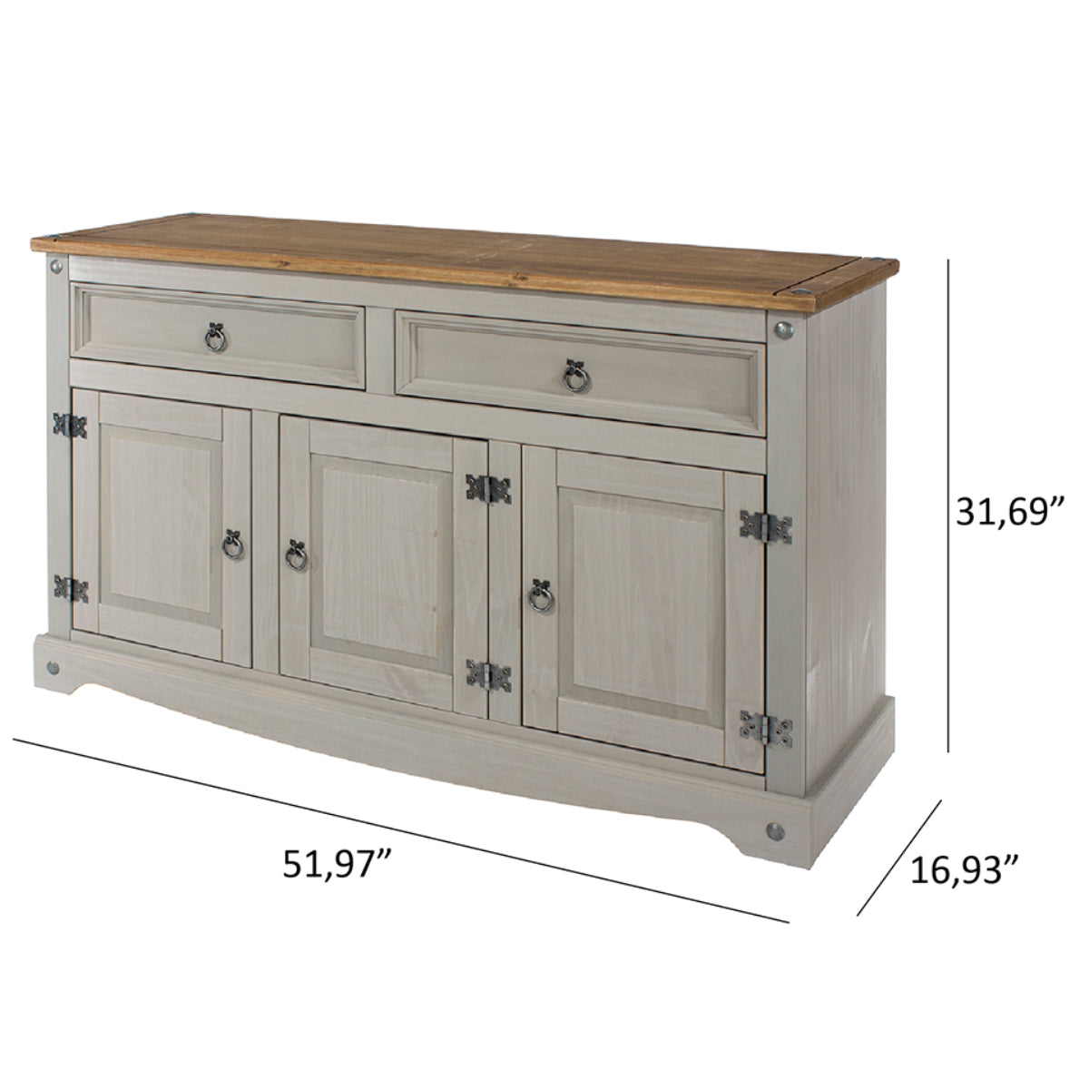 Wood Buffet Sideboard Corona Gray | Furniture Dash