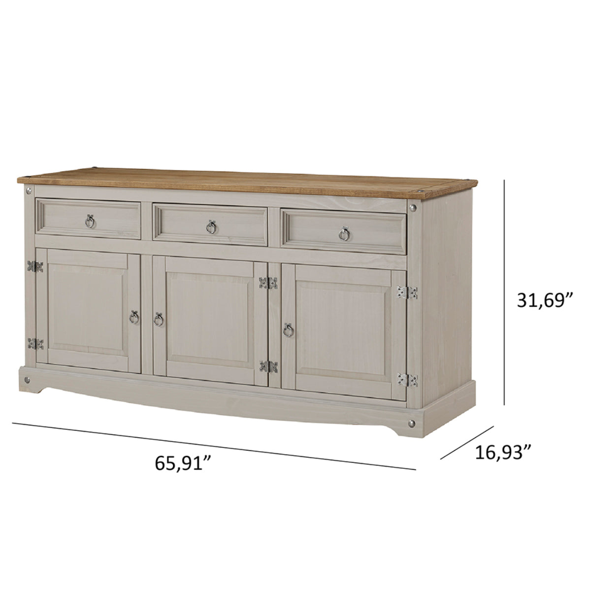 Wood Buffet Sideboard Corona Gray | Furniture Dash