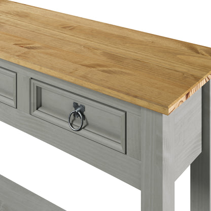 Wood Hall Table Console 3 Drawers Corona Gray | Furniture Dash