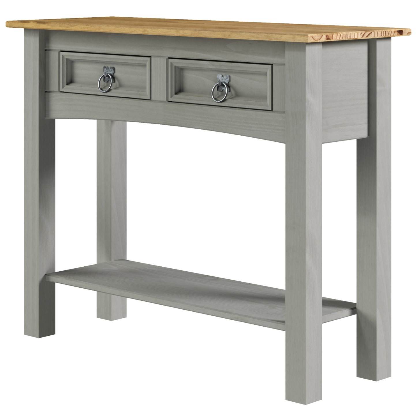 Wood Hall Table Console 2 Drawers Corona Gray | Furniture Dash