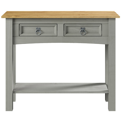 Wood Hall Table Console 2 Drawers Corona Gray | Furniture Dash