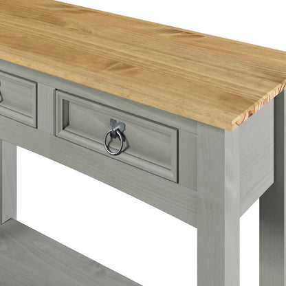 Wood Hall Table Console 2 Drawers Corona Gray | Furniture Dash