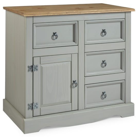 Wood Buffet Sideboard 1 Door 4 Drawers Corona Gray | Furniture Dash