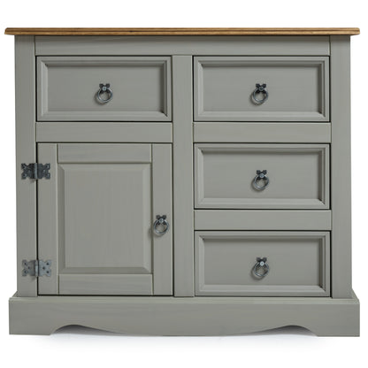 Wood Buffet Sideboard 1 Door 4 Drawers Corona Gray | Furniture Dash
