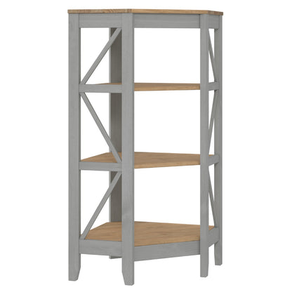 Wood Corner Bookcase 3 Shelf Corona Gray | Furniture Dash