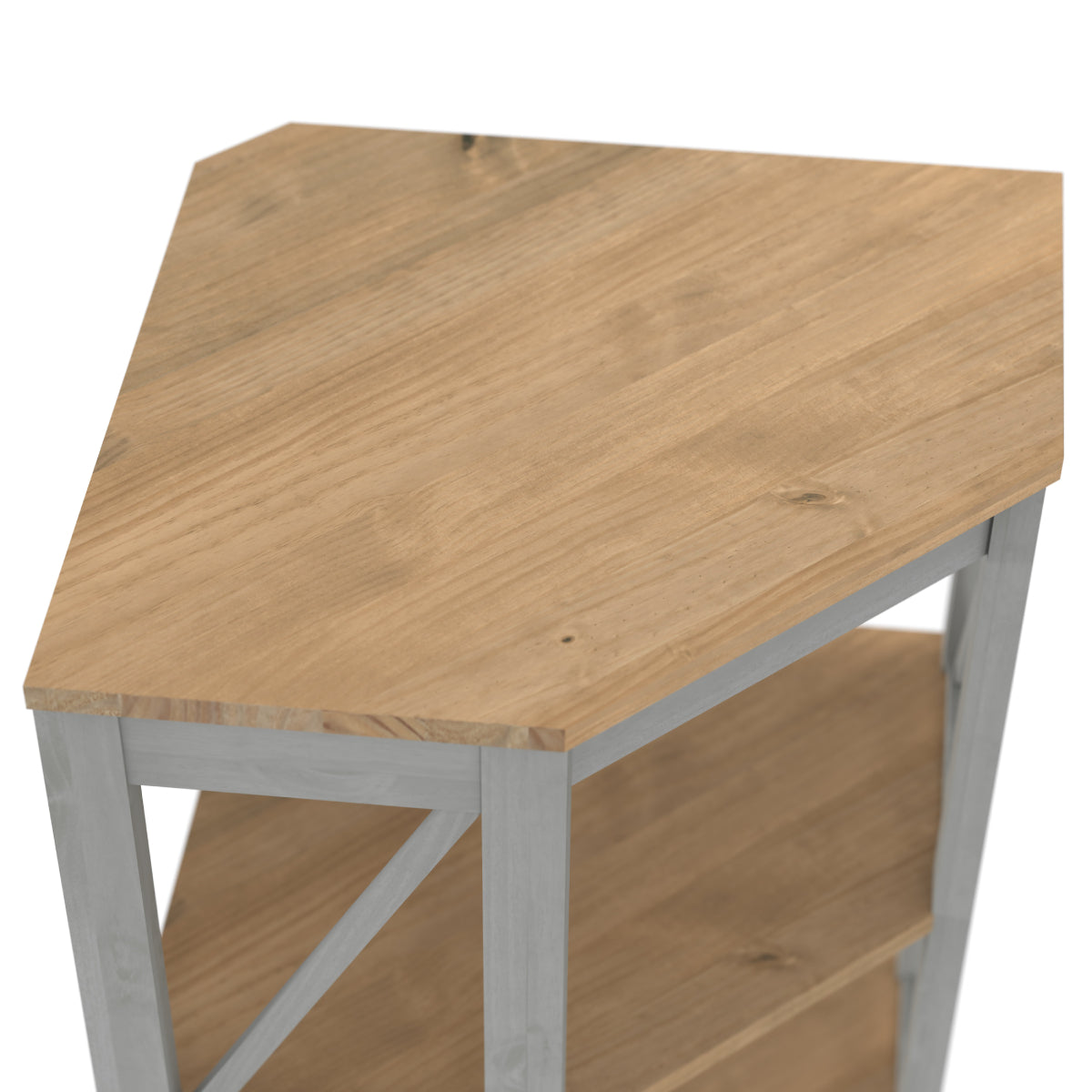 Wood Corner Bookcase 4 Shelf Corona Gray | Furniture Dash