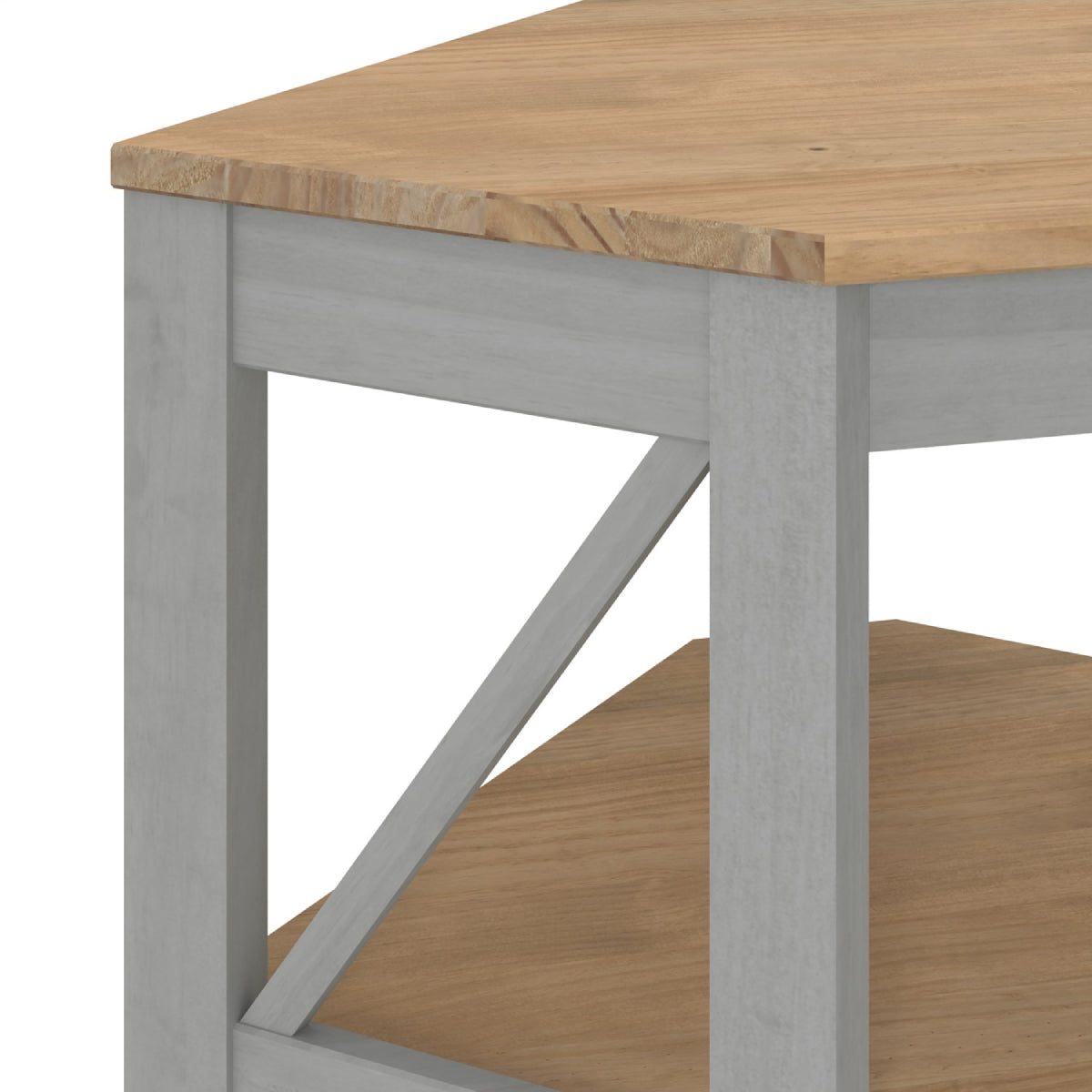Wood Corner Bookcase 4 Shelf Corona Gray | Furniture Dash