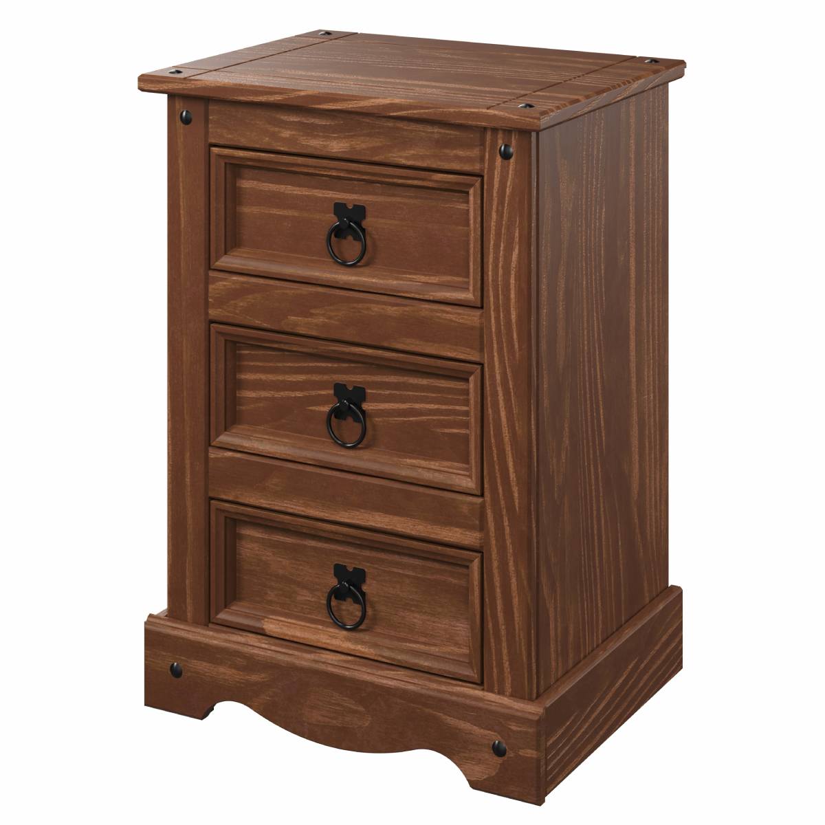 Wood Nightstand 3 Drawers Woodland | Furniture Dash