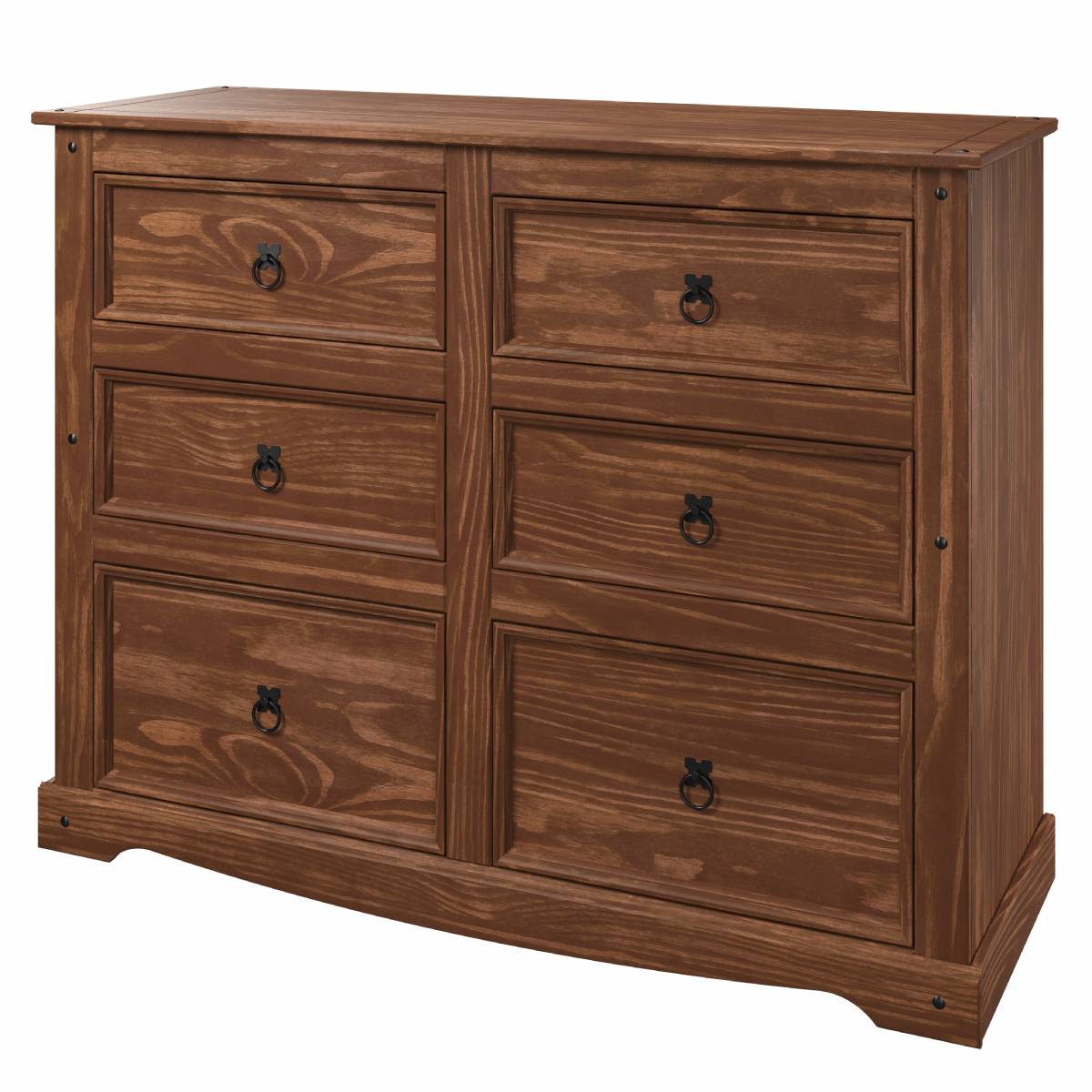 Wood Dresser 3+3 Drawers Chest Woodland | Furniture Dash