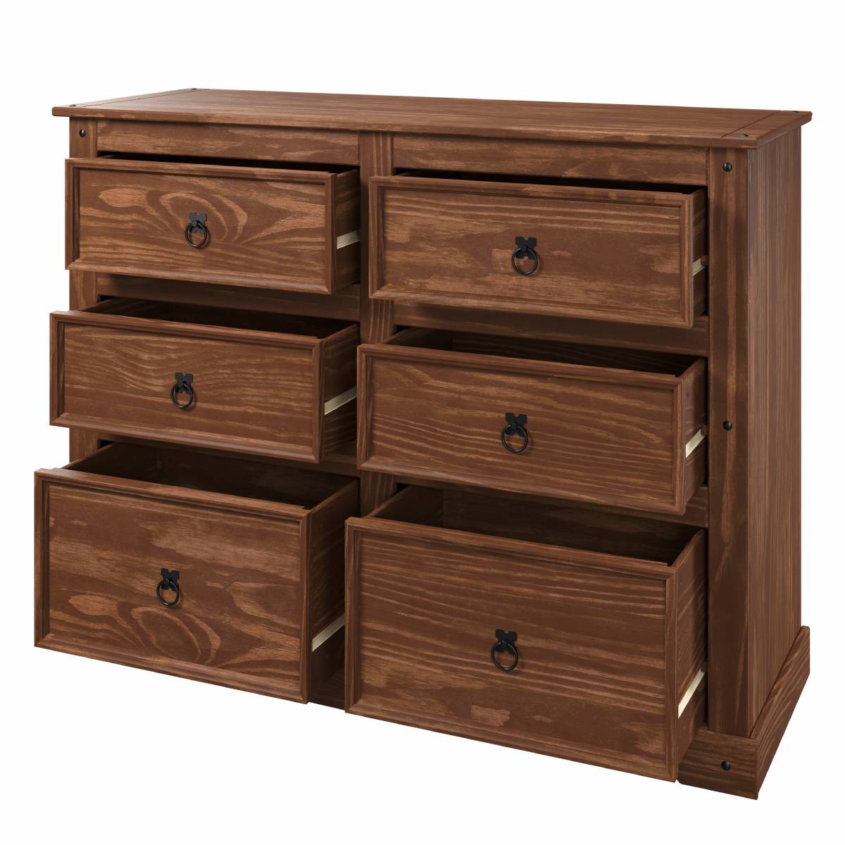 Wood Dresser 3+3 Drawers Chest Woodland | Furniture Dash