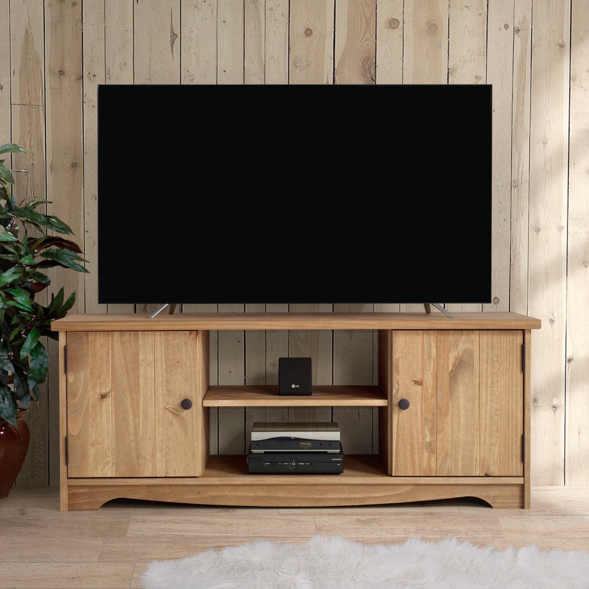 Wood TV Entertainment Stand Corona | Furniture Dash