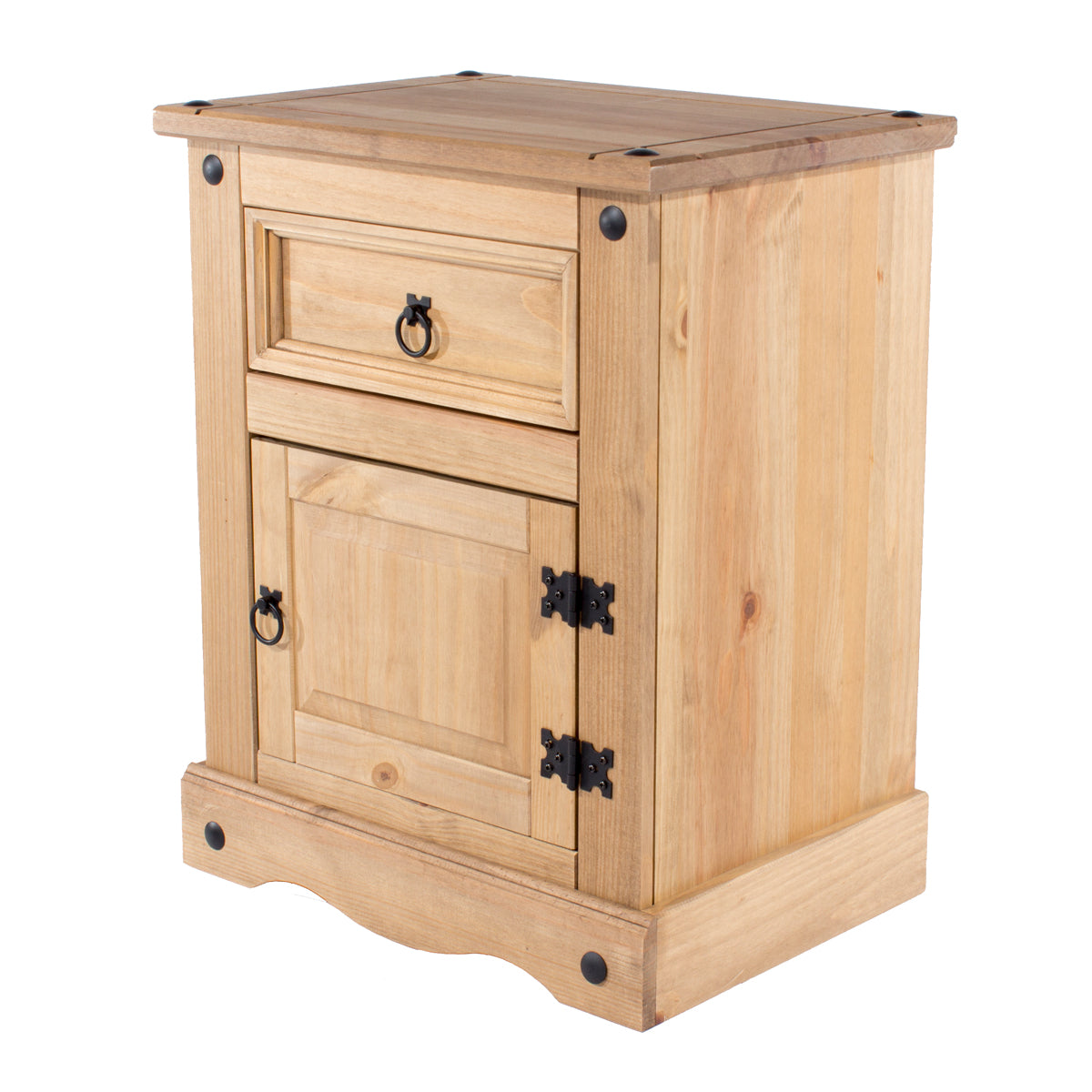 Wood Nightstand 1 Door 1 Drawer Corona | Furniture Dash