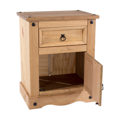 Wood Nightstand 1 Door 1 Drawer Corona | Furniture Dash