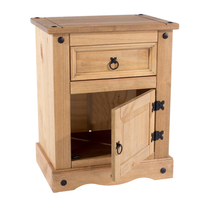 Wood Nightstand 1 Door 1 Drawer Corona | Furniture Dash