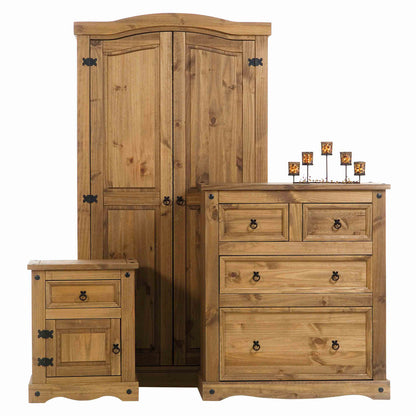 Wood Nightstand 1 Door 1 Drawer Corona | Furniture Dash