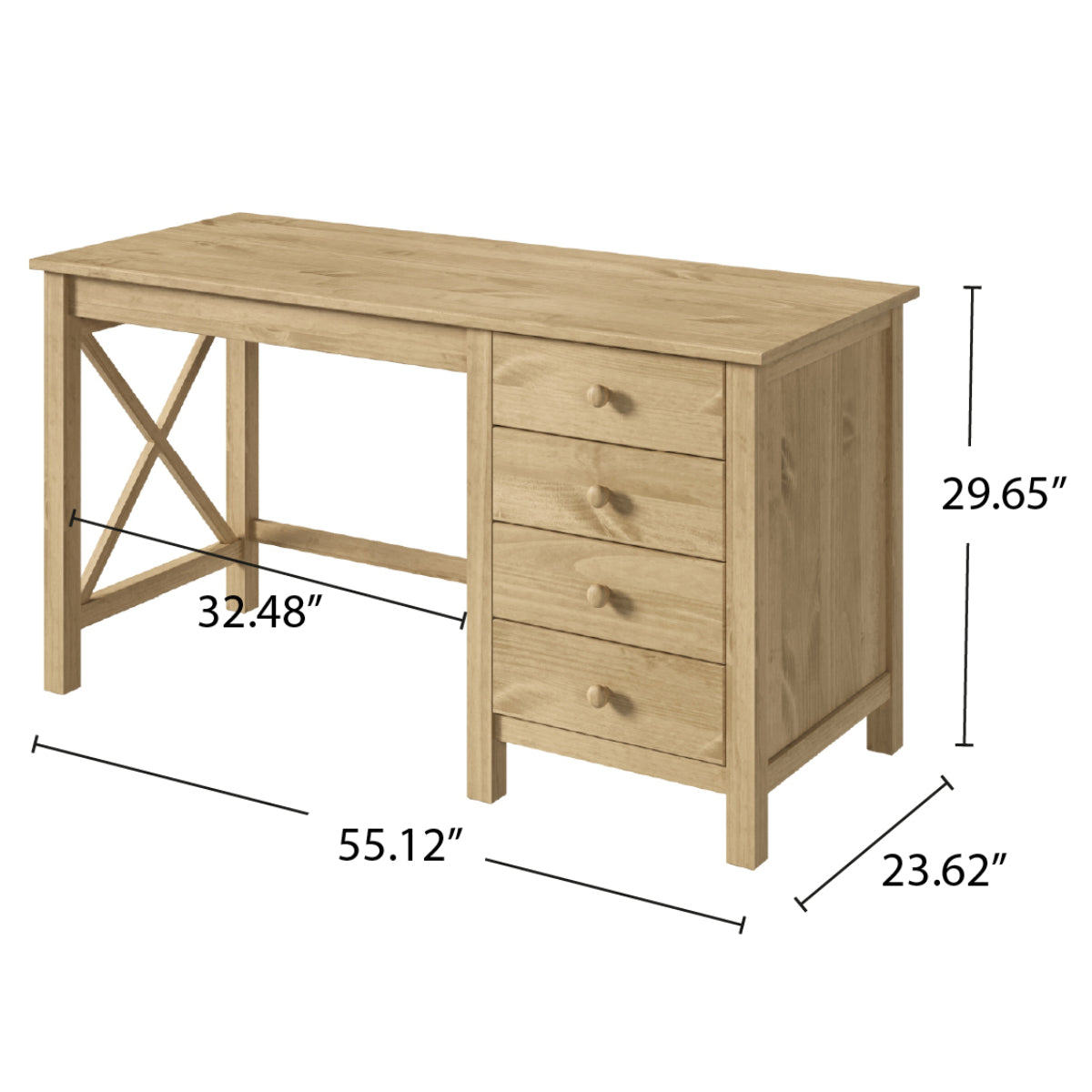 Wood Dressing Table Vanity Makeup Large Corona | Furniture Dash