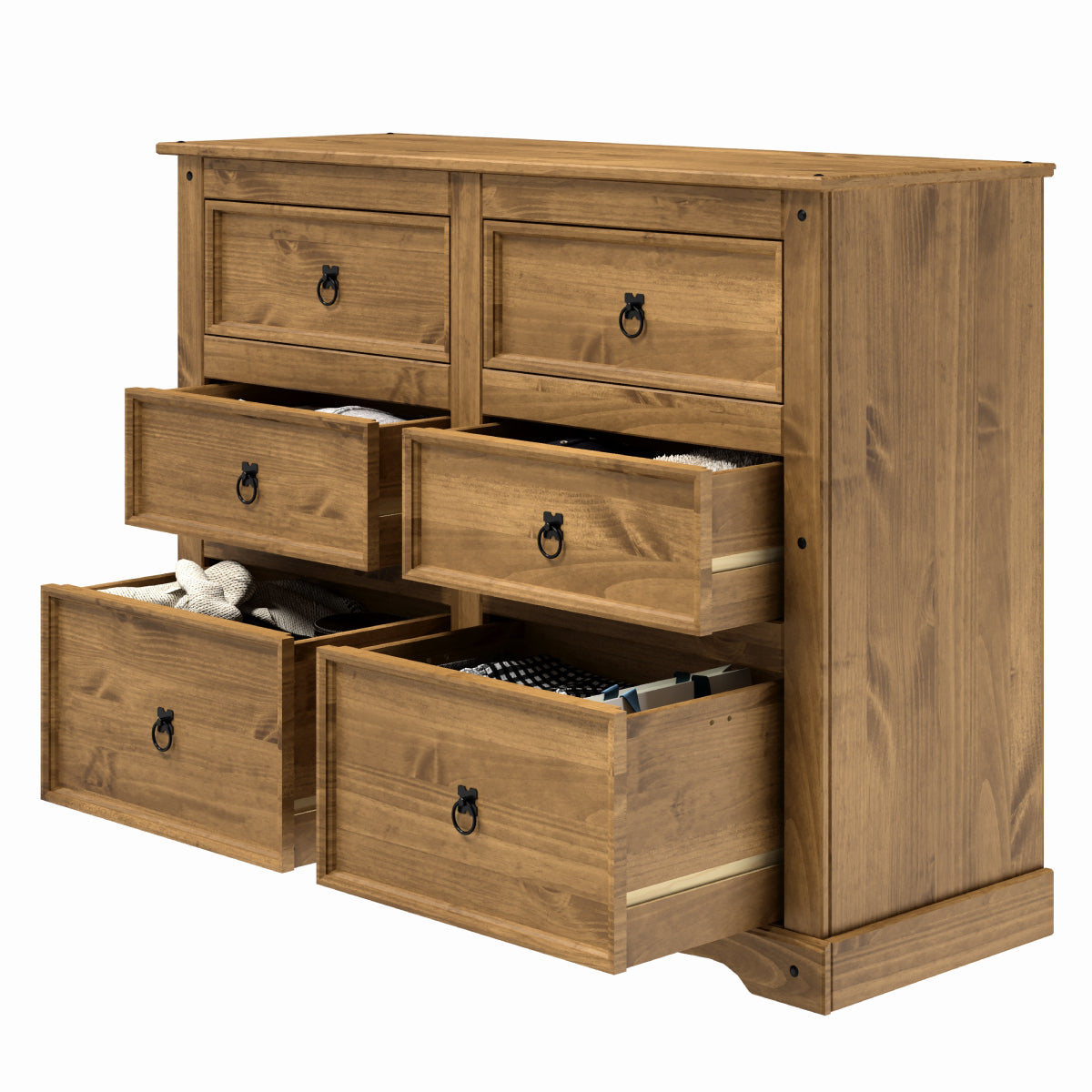 Wood Dresser 3+3 Drawers Chest Corona | Furniture Dash