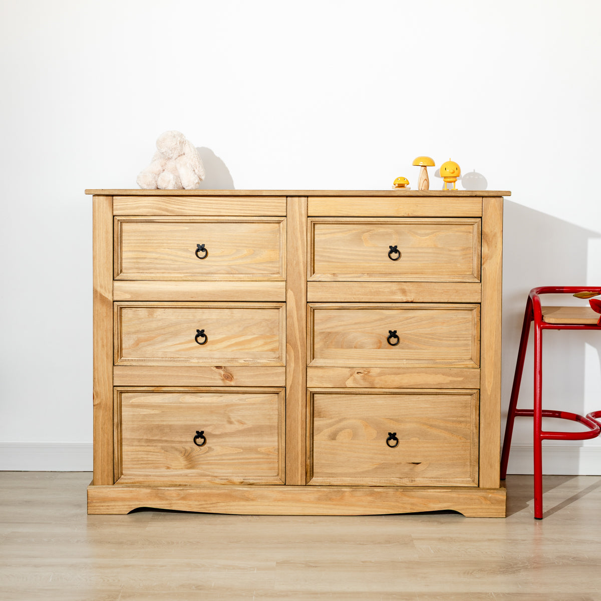 Wood Dresser 3+3 Drawers Chest Corona | Furniture Dash