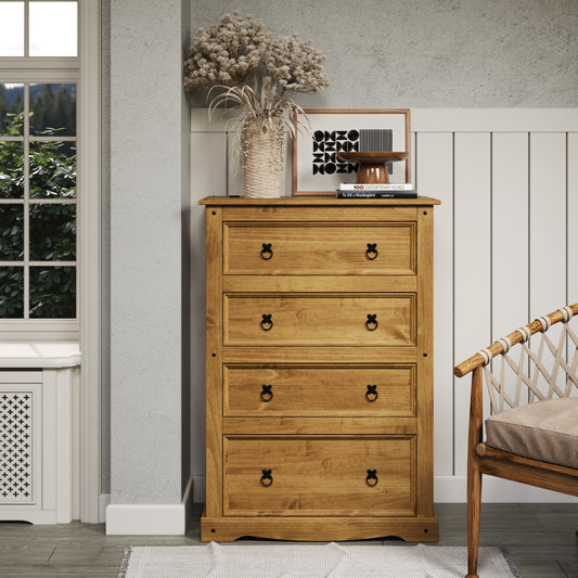 Wood Dresser 4 Drawers Chest Corona | Furniture Dash