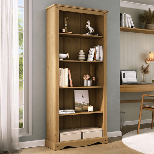 Wood Bookcase 5 Shelf Corona | Furniture Dash