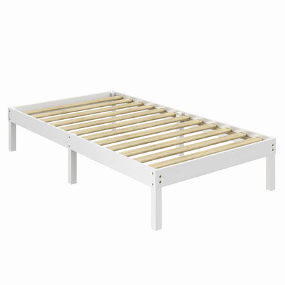 Wood Frame Twin Size Bed Corona Snow | Furniture Dash