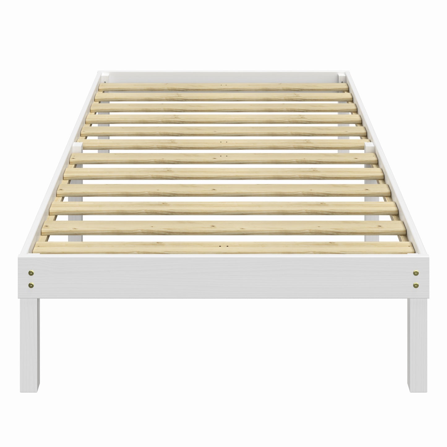 Wood Frame Twin Size Bed Corona Snow | Furniture Dash