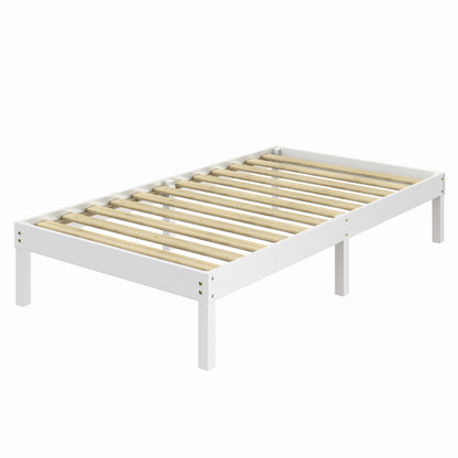 Wood Frame Twin Size Bed Corona Snow | Furniture Dash