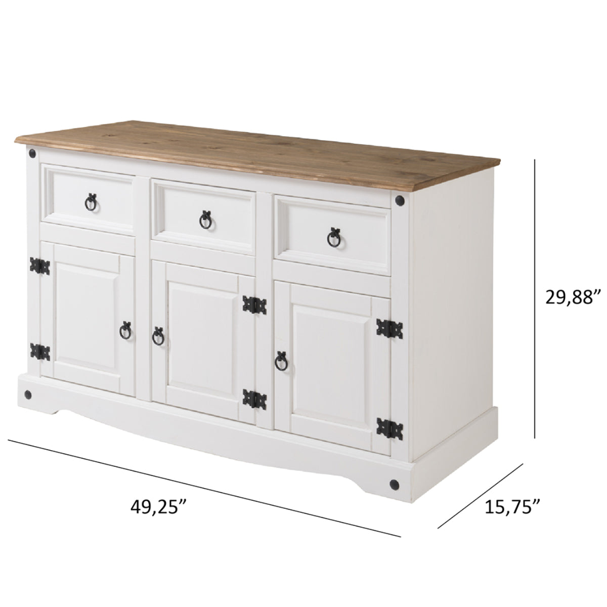 Wood Buffet Sideboard Corona Snow | Furniture Dash