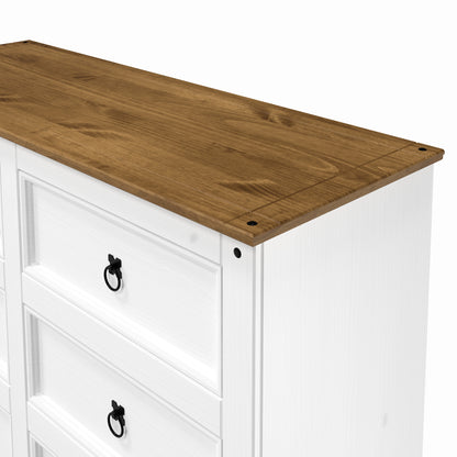 Wood Dresser 3+3 Drawers Chest Corona Snow | Furniture Dash