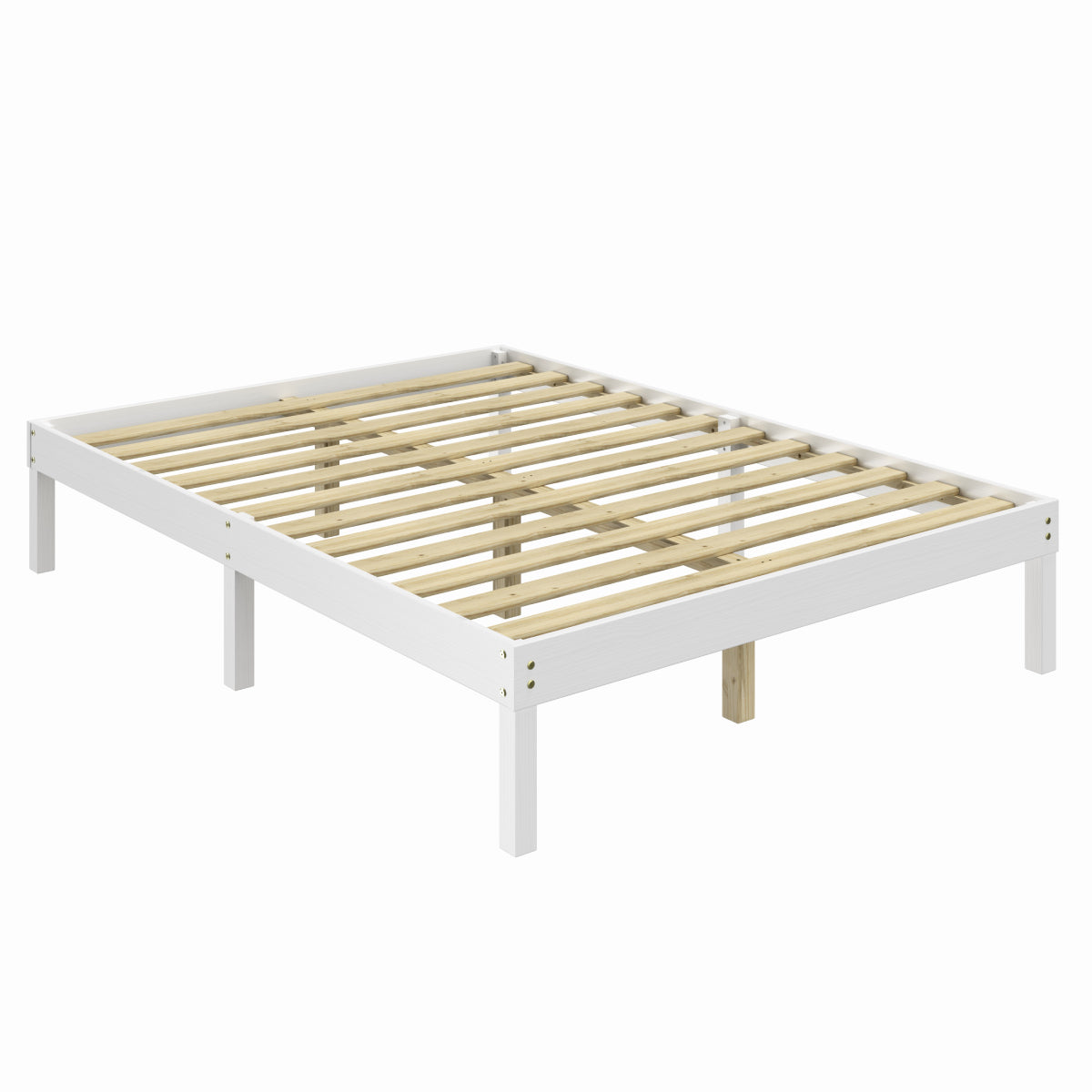 Wood Frame Full Size Bed Corona Snow | Furniture Dash