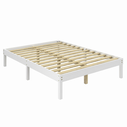 Wood Frame Queen Size Bed Corona Snow | Furniture Dash